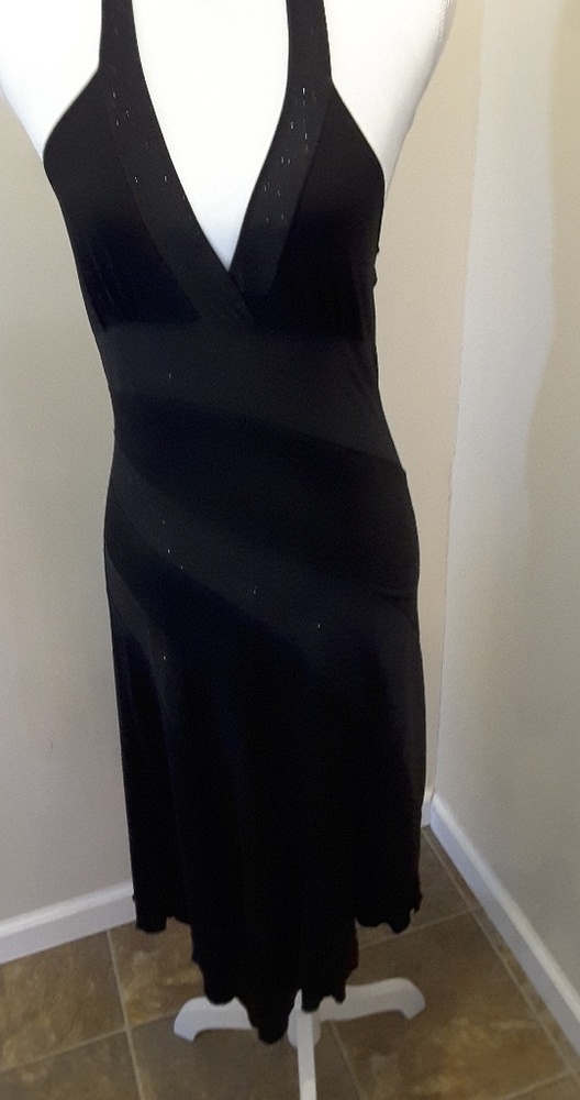 Taboo cocktail dress black halter backless size M